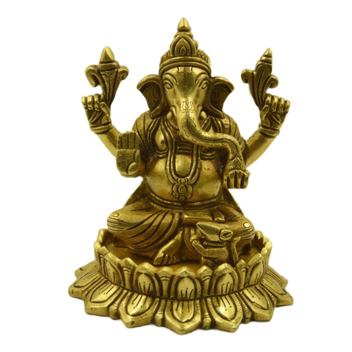 Lotus Ganesh Idol Brass Idol | Deity Idol Exclusive Collection - Image 1