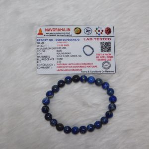Lapiz Lazuli Natural Bracelet 8 MM Navgraha Certified - Navgraha