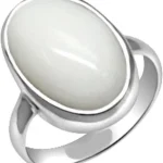Moonga White Coral Natural Oval 7 Carat Silver Ring – Premium Organic Gemstone Jewelry – Navgraha.in