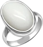 Moonga White Coral Natural Oval 5 Carat Silver Ring – Premium Safed Moonga Gemstone Jewelry – Navgraha.in