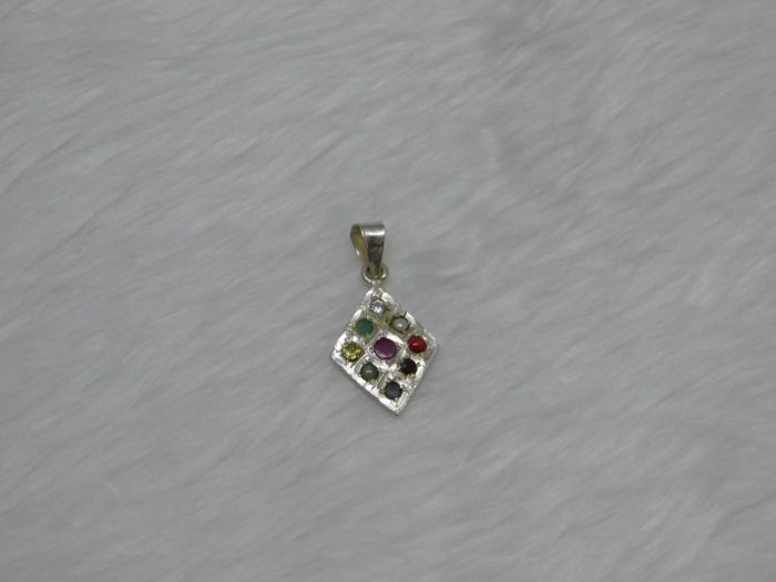 Nine Planets Silver Pendent Diamond Shape Neel Gems Certified - Navgraha - Image 4