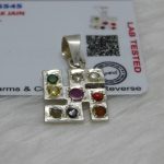 Nine Planets Silver Pendant Diamond Shape | Navagraha Astrological Remedy Jewelry