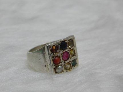 Nine Planets Silver Ring Navgraha Certified - Navgraha