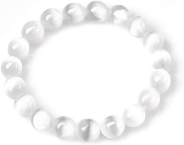 Natural Selenite Bracelet – Promotes Peace, Spiritual Balance & Negative Energy Clearing – Navgraha.in