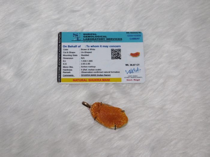 Shukra Mani Natural Shrifal Gemological Certified - Navgraha - Image 4