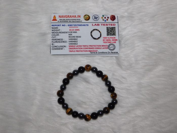 Triple Protection Bracelet 8 MM Navgraha Certified - Navgraha - Image 2