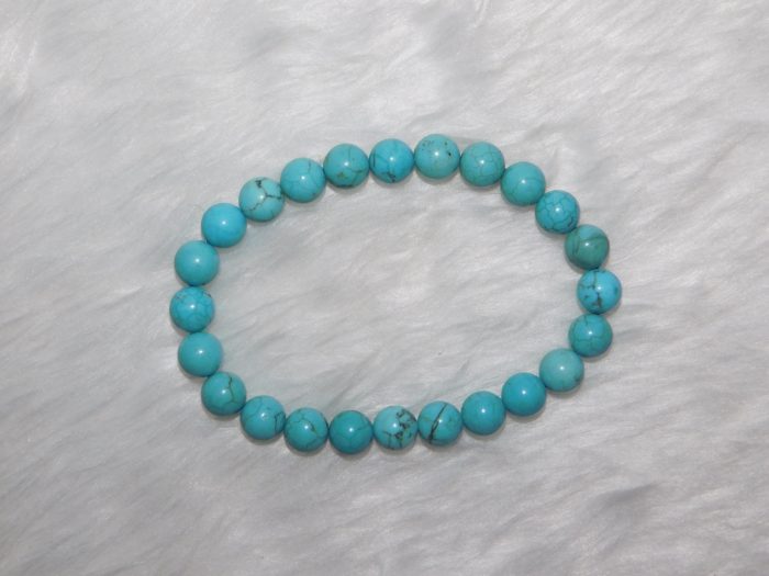Turquoise Natural Firoza Bracelet 8 MM Navgraha Certified - Navgraha - Image 4