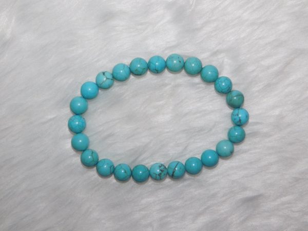 Turquoise Natural Firoza Bracelet 8 MM Navgraha Certified - Navgraha - Image 4