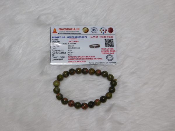 Unakite Natural Bracelet 8 MM Navgraha Certified - Navgraha - Image 10