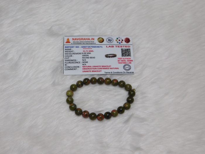 Unakite Natural Bracelet 8 MM Navgraha Certified - Navgraha - Image 9