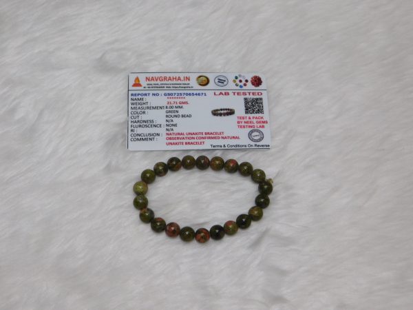 Unakite Natural Bracelet 8 MM Navgraha Certified - Navgraha - Image 9