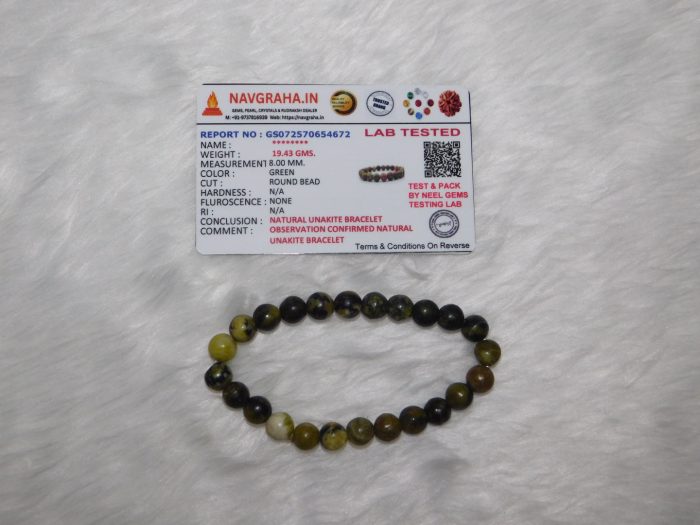 Unakite Natural Bracelet 8 MM Navgraha Certified - Navgraha - Image 3
