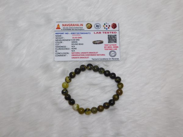 Unakite Natural Bracelet 8 MM Navgraha Certified - Navgraha - Image 2