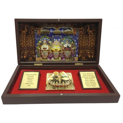 Puri Jaganath Gold Plated Charan Box Corporate Gift 8 x 4 inch
