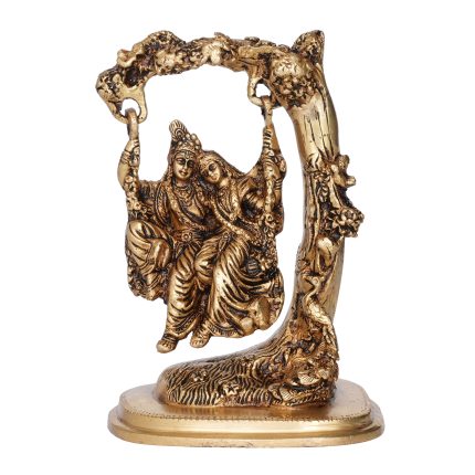 Radha Krishna Jhula Medium Brass  Idol | Deity Idol Exclusive Collection
