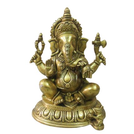 Brass God Ganesha Idol Statue for Décor Home & Puja Room 10.8″ Inch Idol | Deity Idol Exclusive Collection