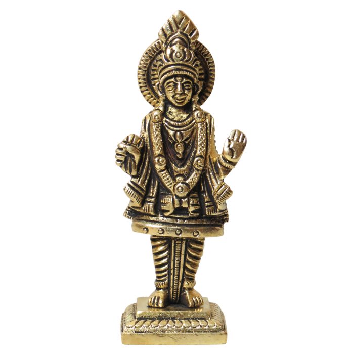 Statue Of Swaminarayan Brass For Handicraft Art 3.8 Inch Idol | Deity Idol Exclusive Collection - Image 1