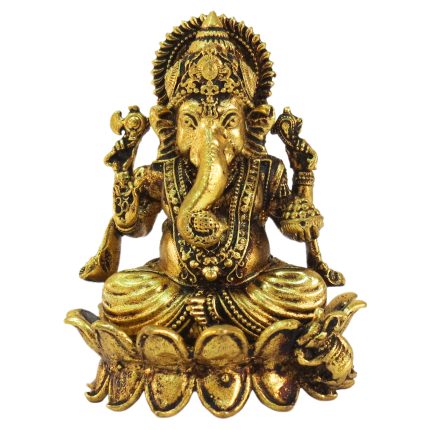 Brass Ganesha Super Fine Finishing Idol 2.3 Inch with Light Weighted Detailed Carving work Idol | Deity Idol Exclusive Collection