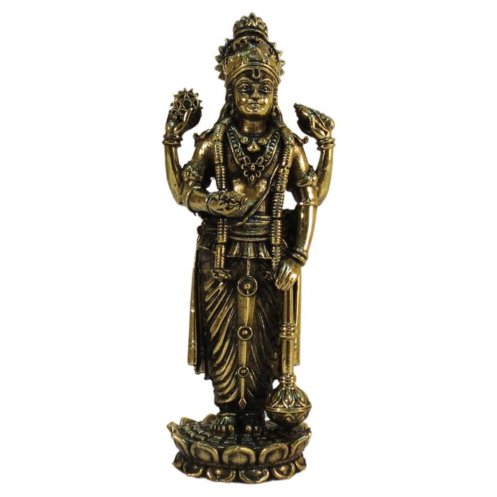 Brass Standing Lord Vishnu Statue 6.9 Inch Idol | Deity Idol Exclusive Collection - Image 1