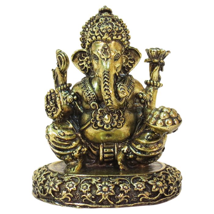Brass Ganesha Super Fine Finishing Idol 2.9 Inch with Light Weighted Detailed Carving work Idol | Deity Idol Exclusive Collection - Image 1