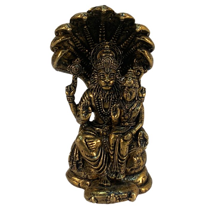 Brass Narsimha Statue Spiritual Gift 2 Inch Idol | Deity Idol Exclusive Collection - Image 1