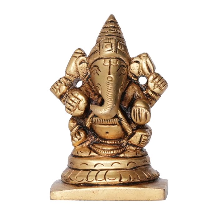 Brass Ganesha Super Fine Finishing Idol 2.2 Inch Idol | Deity Idol Exclusive Collection - Image 1
