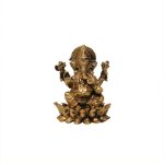 Hindu Deity Brass Ganesha Idol Fine Work Statue 1.1&Prime; Inch Height | Authentic Krishna Murti Divine Love Symbolism & Spiritual Guidance