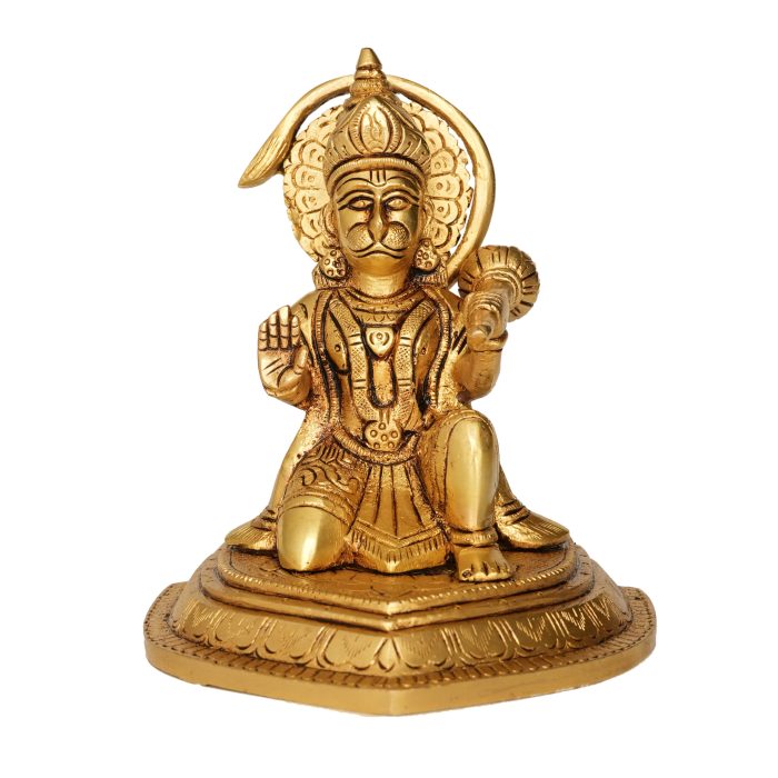 Brass Hanuman Statue Hanuman Murti Home Decor and Pooja Room 5.8 Inch Idol | Deity Idol Exclusive Collection - Image 1