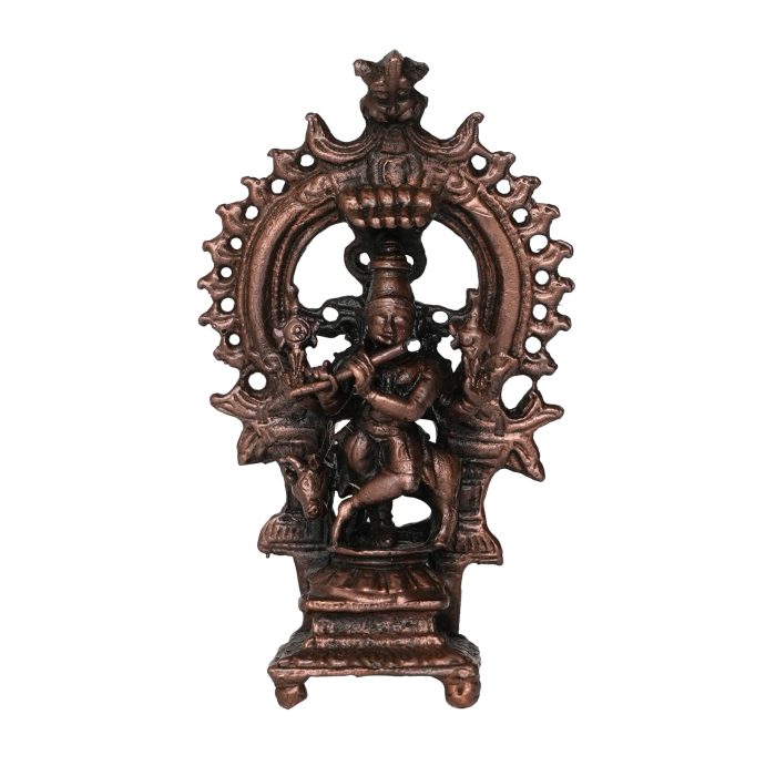 Copper Krishna Standing Idol Statue 3 Inch Idol | Deity Idol Exclusive Collection - Image 1