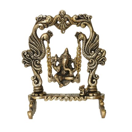 Brass Zula Ganesha Statue 7 Inch Idol | Deity Idol Exclusive Collection