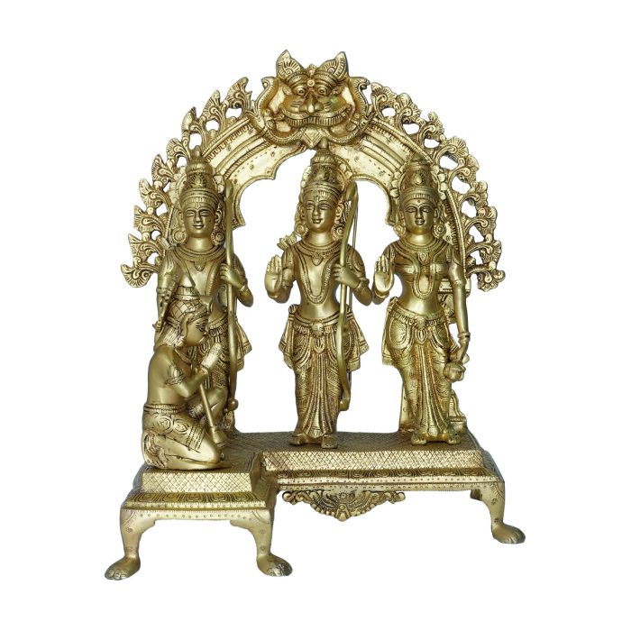 Brass Ram Darbar Statue – Temple Decor 16.8 Inch Height Idol | Deity Idol Exclusive Collection - Image 1