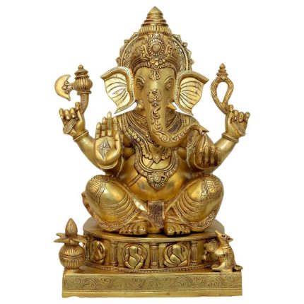 Brass Ganesha Super Fine Finishing Idol 0″ Inch Idol | Deity Idol Exclusive Collection