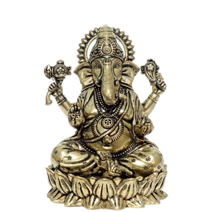 Brass Lord Gajanan Statue For Home Decor 3.3 Inch Height Idol | Deity Idol Exclusive Collection - Image 1