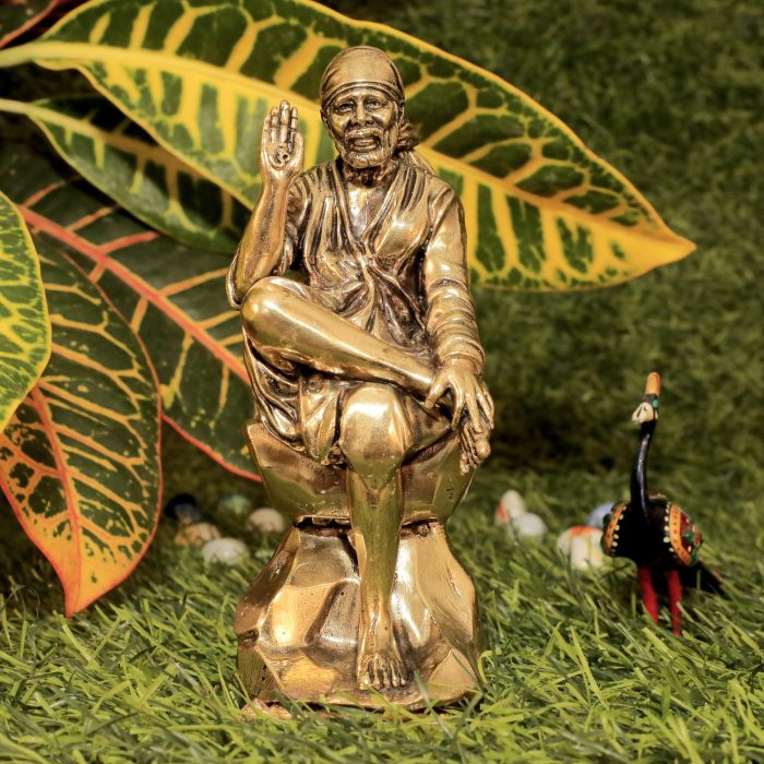 Brass Sai Baba for Collectible Handicraft Art 5 Inch Height Idol | Deity Idol Exclusive Collection - Image 1