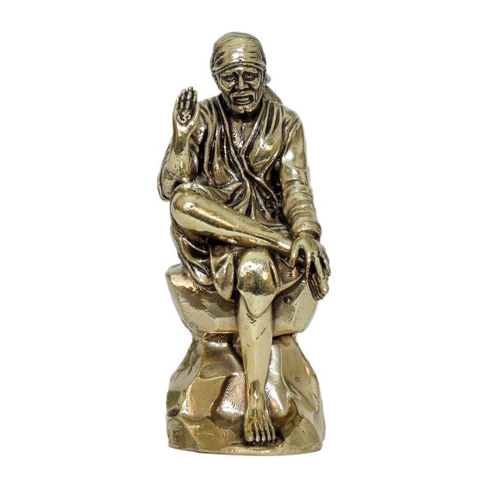 Brass Sai Baba God Idol For Religious Decor 3 Inch Height Idol | Deity Idol Exclusive Collection - Image 1