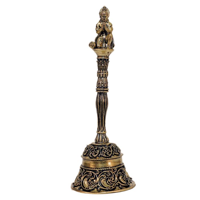 Brass Hanuman Hindu Ritual Bell 3.8 Inch Height Idol | Deity Idol Exclusive Collection - Image 1