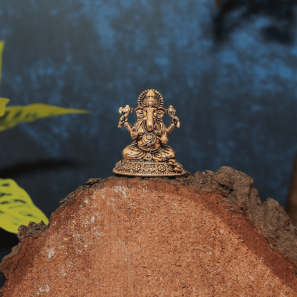 Hindu Deity Brass Ganesh Idol Fine Work Statue 1.7″ Inch Height Idol | Deity Idol Exclusive Collection