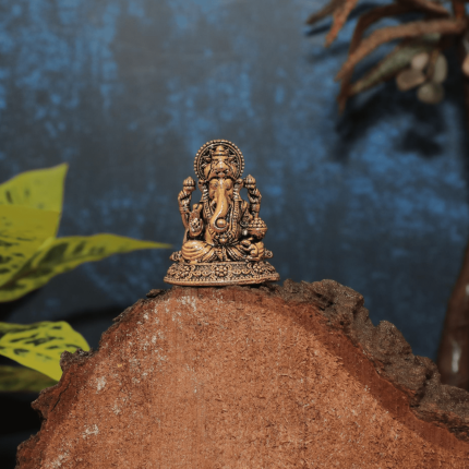 Hindu Deity Brass Ganesh Idol Fine Work Statue 2.1″ Inch Height Idol | Deity Idol Exclusive Collection