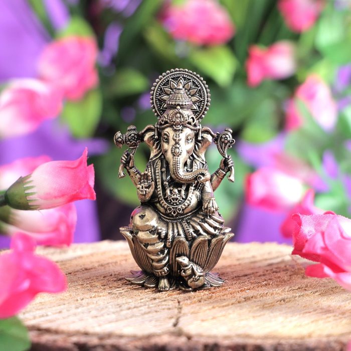 Brass Small Ganpati Statue – 2.5 Inch Idol | Deity Idol Exclusive Collection - Image 1