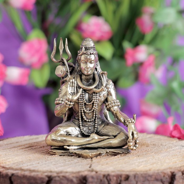 Brass Miniature Lord Shiva Statue – 2.7 Inch Idol | Deity Idol Exclusive Collection - Image 1