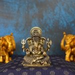 Brass Lord Ganesha Idol – Handcrafted Brass Statue 2.9″ Inch Idol | Deity Idol Exclusive Collection