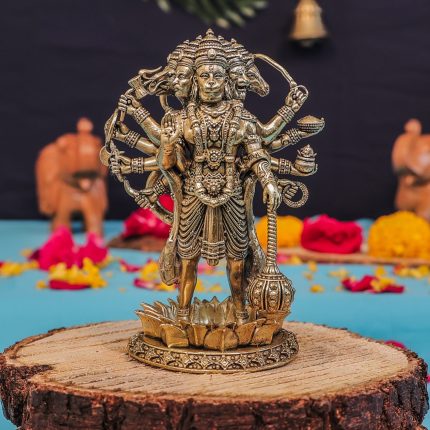 Brass Panchmukhi Hanuman 5 Face Hanuman 4.8″ Inch Idol | Deity Idol Exclusive Collection