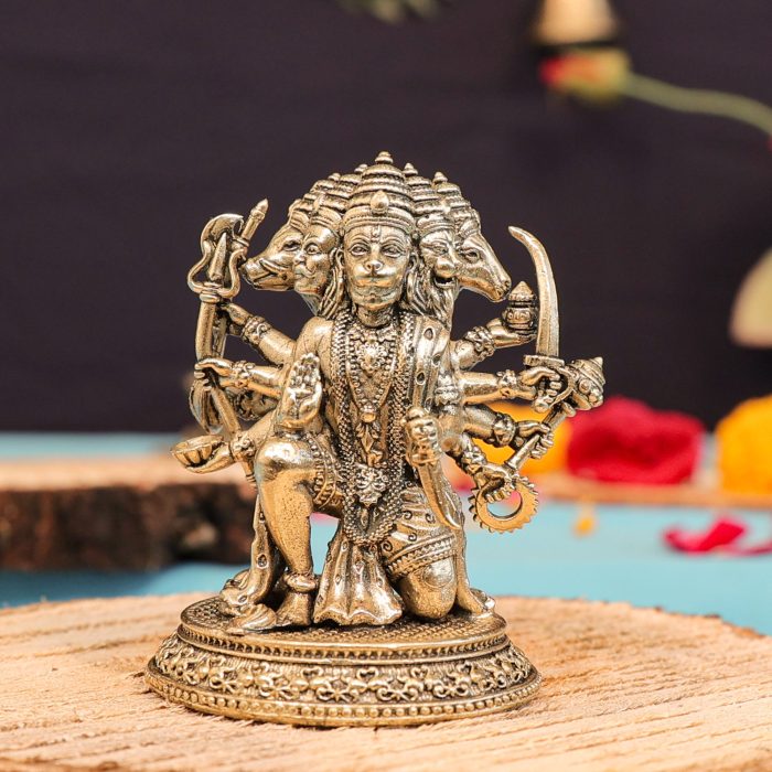 Brass Panchmukhi Hanuman Statue 2.8 Inch Idol | Deity Idol Exclusive Collection - Image 1