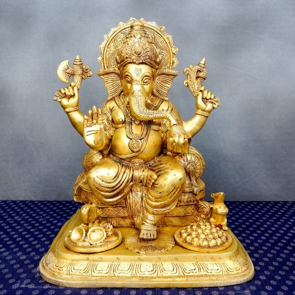 Brass Ganesha Statue 17.2″ Inch Idol | Deity Idol Exclusive Collection