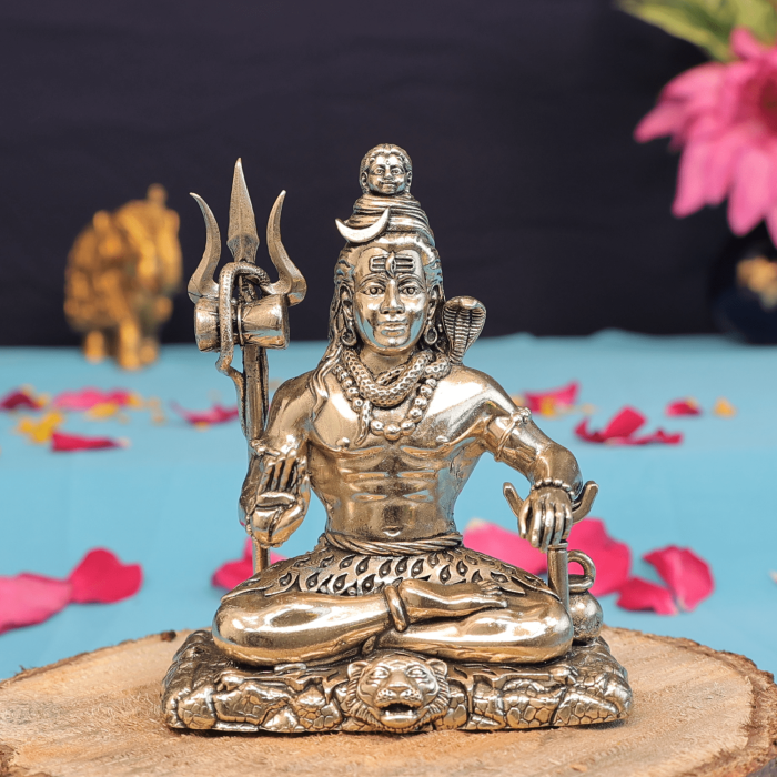 Brass Divine Trinetra Shiv Idol 4.2 Inch Idol | Deity Idol Exclusive Collection - Image 1