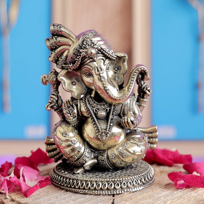 Brass Ganesha – 4 Inch for Home Temple & Gifting Idol | Deity Idol Exclusive Collection - Image 1