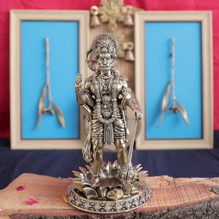 Brass Hanuman Idol – 7.9 Inch Idol | Deity Idol Exclusive Collection - Image 1