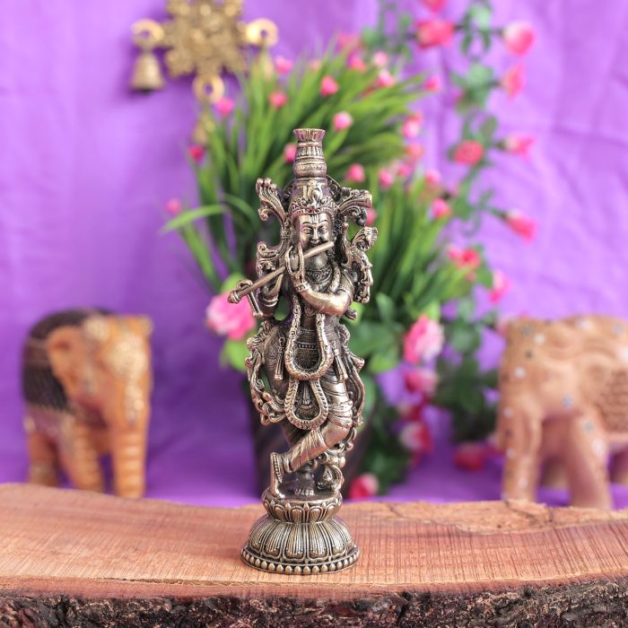Brass Krishna Statue – 5.5 Inch Idol | Deity Idol Exclusive Collection - Image 1