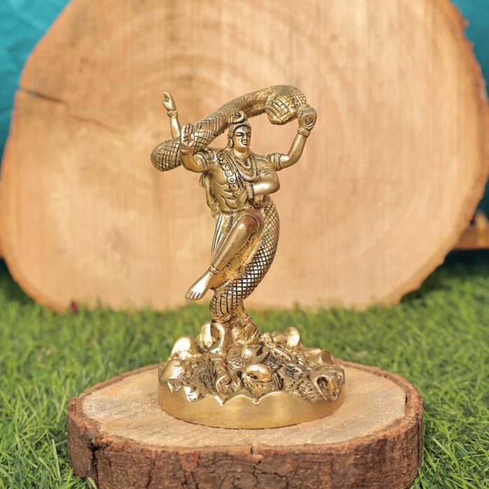 Brass Tandav Shiva Idol – 5.6 Inch Idol | Deity Idol Exclusive Collection - Image 1
