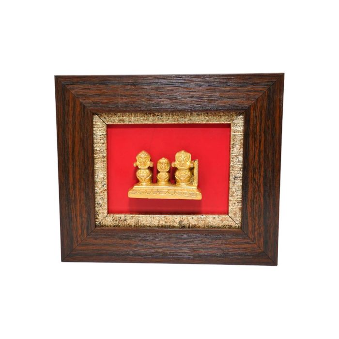 Brass Jagannath Idol in Frame wall hanging 6.1 Inch rath Yatra Special Idol | Deity Idol Exclusive Collection - Image 1
